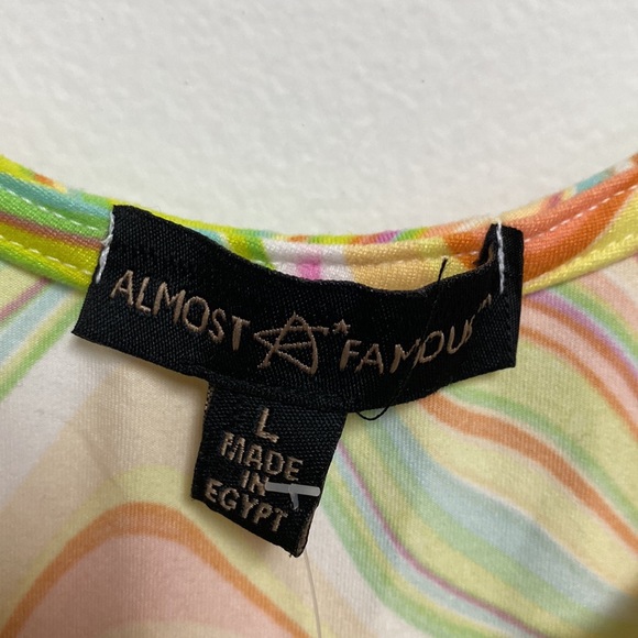 Almost Famous Womens Stripe long sleeve bodysuit size Large - Picture 3 of 6